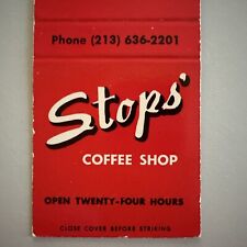 Vintage 1970s Stops Coffee Shop Lynwood CA Googie Matchbook Cover picture