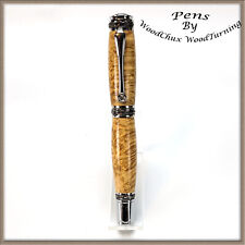 Handmade Exotic Boxelder Burl Wood Rollerball Or Fountain Pen ART 1497a picture