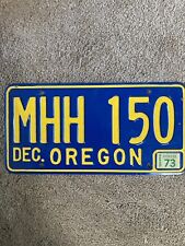 1973 Oregon License Plate - MHH 150 - Nice Natural picture