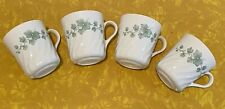 Vintage Corning Corelle Callaway USA Set of 4 Green Ivy Coffee Cups/Mugs picture