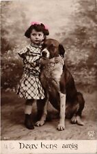 CPA AK Girl with a Big Dog DOGS (1387927) picture