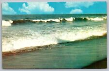 Breakers Along Shore Ocean Beach Postcard UNP VTG Tichnor Boston MA Unused picture