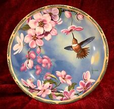 RARE AUTOGRAPHED Rufous Hummingbird & Apple Blossums  Plate by Cyndi Nelson picture