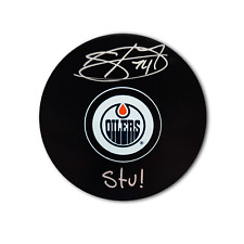 Stuart Skinner Edmonton Oilers Autographed Hockey Puck Inscribed STU picture