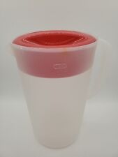 Vintage Rubbermaid 1A21-6 Classic 1 Gallon Frosted Plastic Pitcher with Red Lid picture