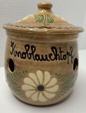 Vintage Soufflenheim Garlic Keeper Floral Stoneware Pottery picture