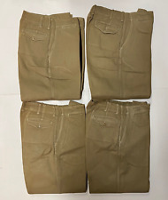 Lot of 4 Vintage WW2 Pants Size 28 X 28 Khaki Twill Cotton 1940s Button Fly USMC picture