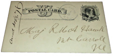 1878 ILLINOIS CENTRAL CHICAGO & DUBUQUE RPO HANDLED POST CARD picture