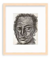 Native American Indian Man Portrait ORIGINAL ART Drawing Charcoal Pencil Paper picture