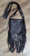 Native American PTG Navajo Raw Hide Leather Sterling Concho Cross-body Bag OOAK picture