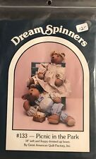 Dream Spinners PATTERN ONLY Picnic in the Park Dressed Up Stuffed Bears Animals picture