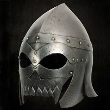 18GA SCA Medieval Knight Roman King Helmet With Red Plume Halloween Costume picture
