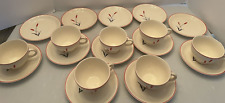 19pc Universal Pottery SEARS & ROEBUCK CATTAIL CUPS & SAUCERS picture