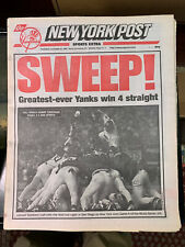 1998 (10/22) NY Yankees Win World Series NY Post Newspaper 16 Pages Coverage NEW picture