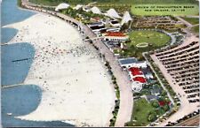 Aerial, Pontchartrain Beach Amusement Park New Orleans Louisiana- Linen Postcard picture