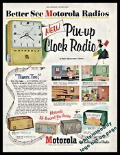 1952 MOTOROLA Model 52CW Wall Clock Radio PRINT AD w/ 52X 62C 52R 62X picture