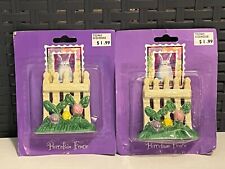 Vintage Seasonal Specialties Company Porcelain Fence Easter Flower 1996 Lot of 2 picture