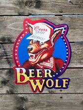 Coors Light Beer Wolf Metal Sign Mancave Wall Decor Rare Coor Beer Sign  picture