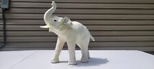 VINTAGE WHITE LATHERED ELEPHANT WRAPPED WITH MACHE PAPER picture