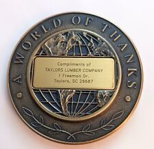 Taylors Lumber Company 3 Inch Paperweight A World of Thanks SC Hardware picture