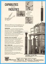 1958 National Electric Products Pittsburgh PA Rocket Nike Hercules Missile Ad picture