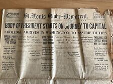 Lot 2 St. Louis newspapers PRESIDENT HARDING Death Funeral Aug 4 / 5 1923 picture