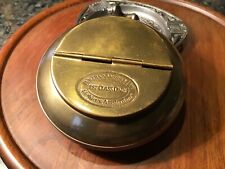 Vintage 1st CLASS ONLY Holland-Amerika LIJN Brass Ashtray Lid SS Nieuw Amsterdam picture