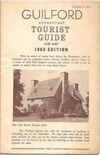 1963 GUILFORD Connecticut Tourist Guide Business Locator Road Map Craft Bazaar picture