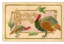 1926 Thanksgiving Greeting Holiday Postcard Embossed Printed Postmarked w/ Stamp picture