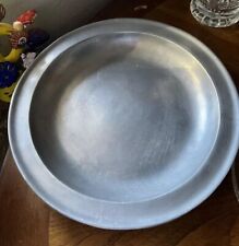 Antique Large Pewter Shallow Bowl 13 1/2” dia Platter Centerpiece Charger Dutch picture