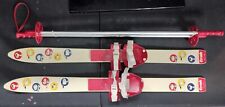 70's Trak Peanuts Snoopy Kids Practice Skis & Poles Made in Germany MUST SEE picture