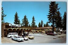 Lake Tahoe California Postcard Shamrock Inn Exterior Building Classic Cars 1960 picture