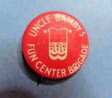 Vintage PINBACK BUTTON* UNCLE BAMBY'S FUN CENTER BRIGAIDE *arcade?  *M3 picture