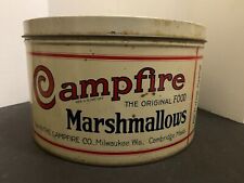 Old Vintage Campfire Marshmallows 5 Pound Tin Milwaukee WI Cambridge MA picture