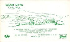 Cody WY Sunset Motel Adveritising Card Vintage Postcard picture