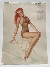 Original February 1946 Esquire Pinup Girl Calendar Page by Varga picture