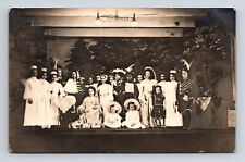 1911 RPPC Portrait Cast Drama Theater Play Unknown Convent Glencoe IL Postcard picture