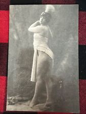 WOMAN CURVY WITH TURBAN FRENCH PHOTO POSTCARD VINTAGE ORIGINAL EARLY 1900 NUDE picture