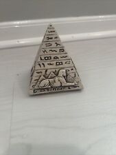 Handmade Ancient Egyptian 4.5in Tall Solid Stone Carved Pyramid Statue picture