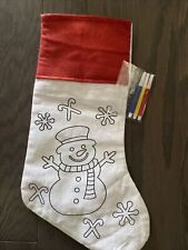 Christmas Stockings DIY Color & Paint Snowman Create Basics Printed picture