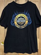 Harley Davidson Doc's STL St. Louis MO Black Flames Eagle Shirt 2011- Mens XL picture