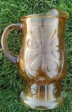 Vintage Libbey Glass Country Garden Amber Daisy Pattern 64 Oz. Pitcher picture