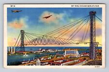 Chicago IL-Illinois, Worlds Fair, Sky Ride, Antique Vintage c1933 Postcard picture
