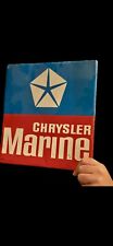Vintage Original ￼Metal Chrysler Marine Sign Outboard picture