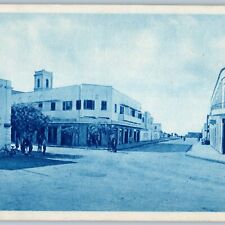 c1930s Berka, Benghazi, Libya Town Square Market Farmacia Store Cyanotype A191 picture