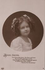 RPPC 1900's Little Girl Angel Voice Lo From the Stars...UNP Postcard 6586d2 picture