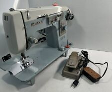 White Sewing Machine Model 162 Antique Vintage Sewing Machine Blue Works picture