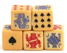Poker Bakelite Dice Vintage Original 1940s Queen Ace King Jack Ten Nine Casino picture