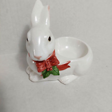 Vintage Fitz and Floyd 1984 Porcelain Rabbit Candy Dish Trinket Holder picture