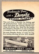 1951 Print Ad Dunphy Molded Plywood Fishing Boats Oshkosh,WI picture